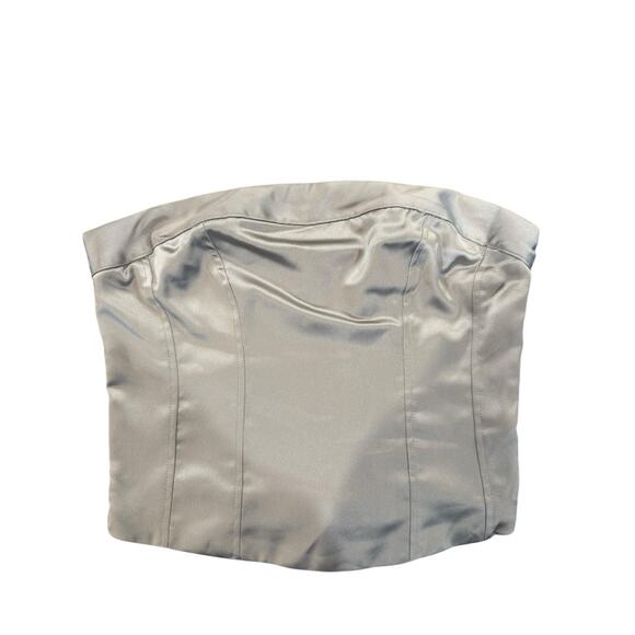 Wild Fable Women's Slim Fit Party Bustier Tube Top Size Small Satin Gray 90s Y2K - Picture 1 of 7